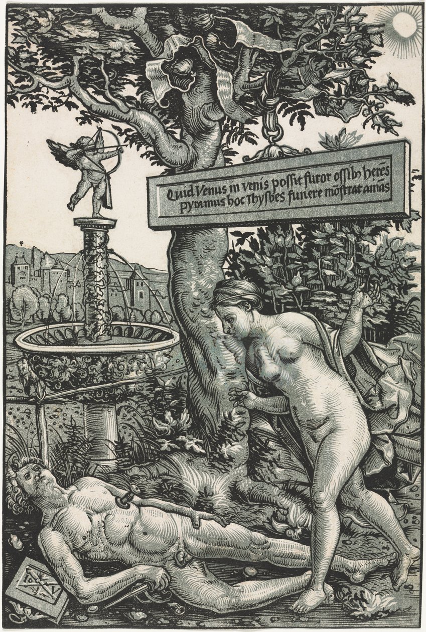 Pyramus és Thisbe, c. 1510. alkotó: Hans Wechtlin