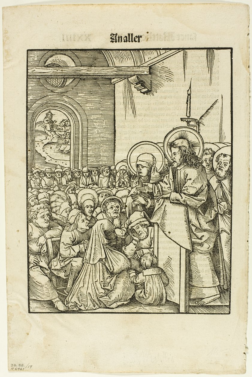 Krisztus prédikál, a Leben Jesu Christi, 19. tábla a XVI. századi könyvek fametszetei közül alkotó: Hans Wechtlin I