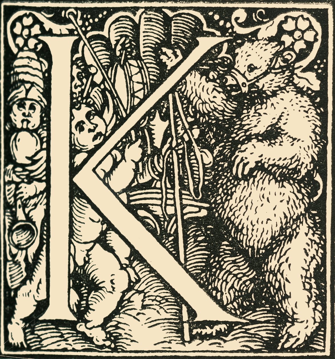 K – Hans Weiditz ábécéje, 1520-1521, 1908. alkotó: Hans Weiditz