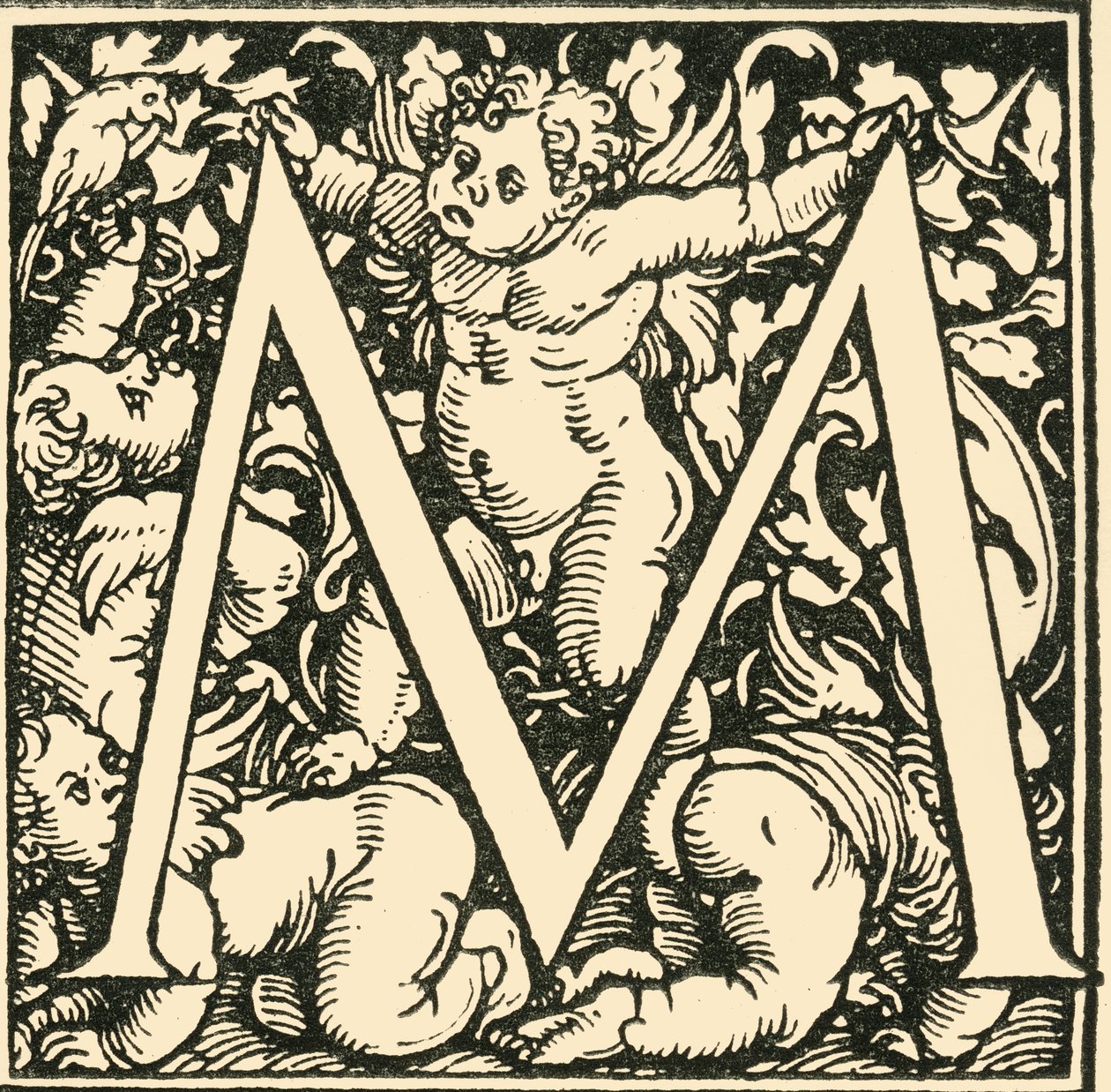 M – Hans Weiditz ábécéje, 1520-1521, 1908. alkotó: Hans Weiditz