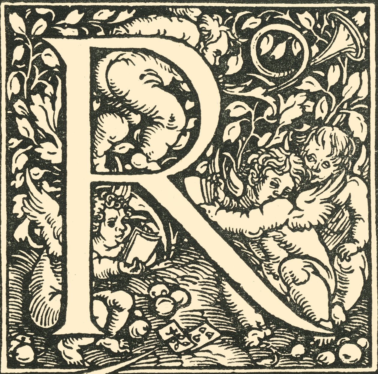 R – Hans Weiditz ábécéje, 1520-1521, 1908. alkotó: Hans Weiditz
