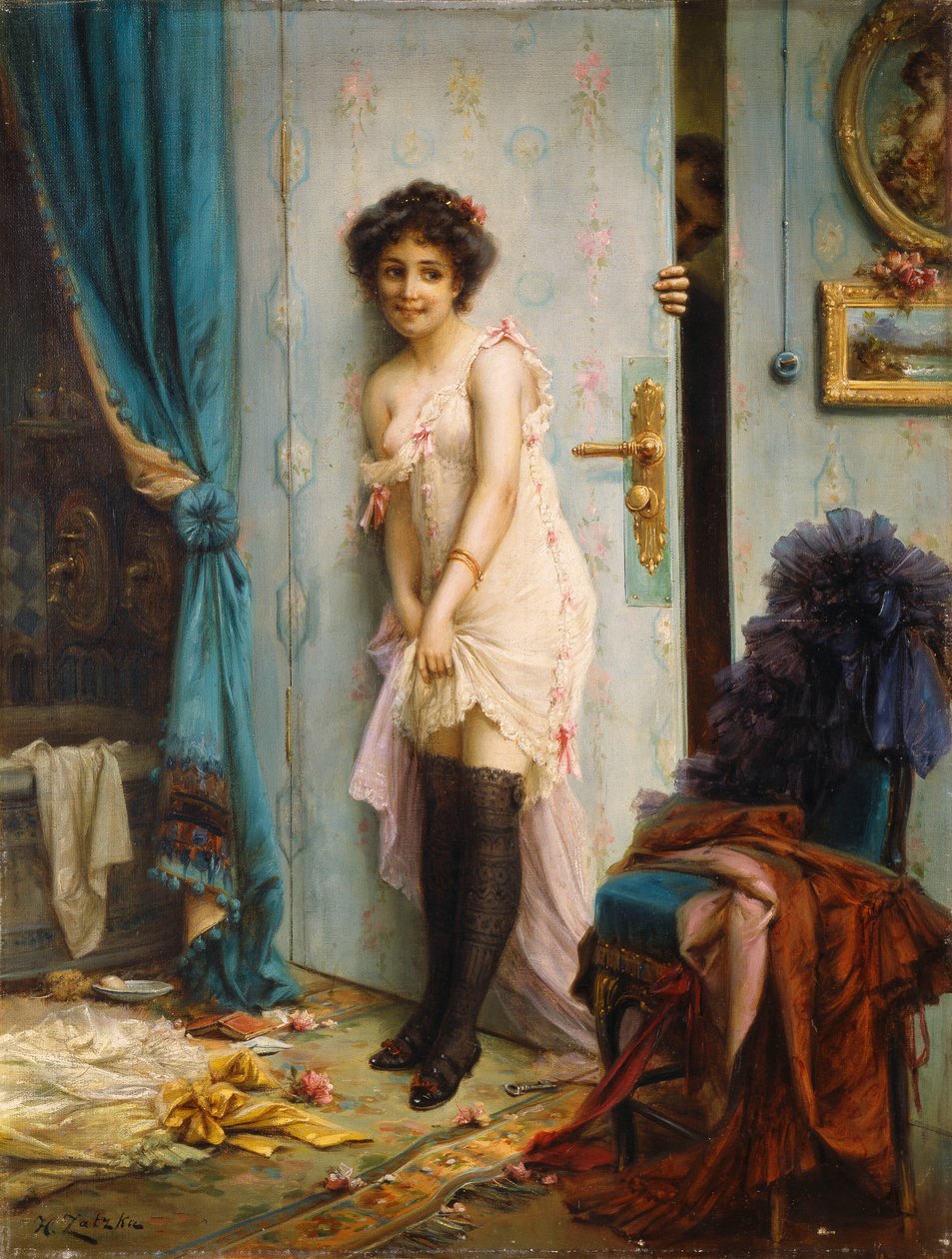 A fürdő után alkotó: Hans Zatzka