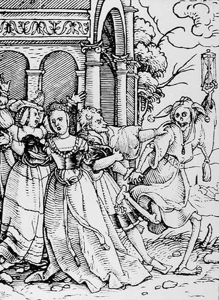 Halál és az udvaronc, A haláltáncból, Hans Lutzelburger metszete, 1538 körül alkotó: Hans after Holbein the Younger