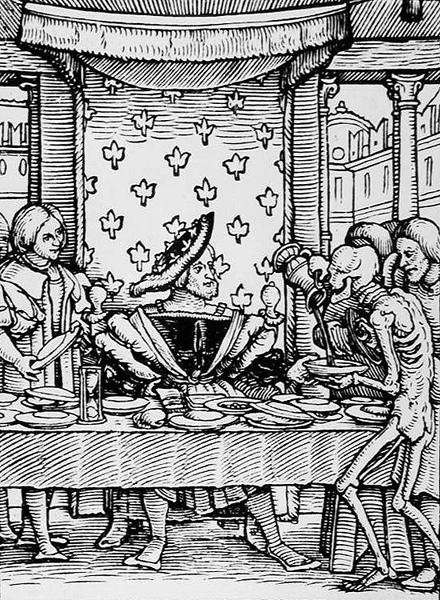 Halál és a király, A haláltánc című művéből, Hans Lutzelburger metszete, 1538 körül alkotó: Hans after Holbein the Younger