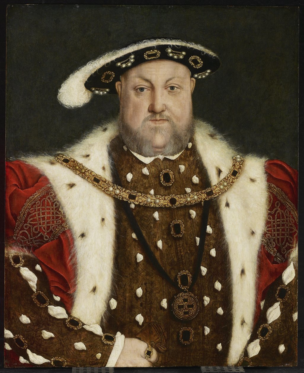 VIII. Henrik portréja, 16. század második fele (olaj, tölgyfa tábla) alkotó: Hans circle of Holbein the Younger