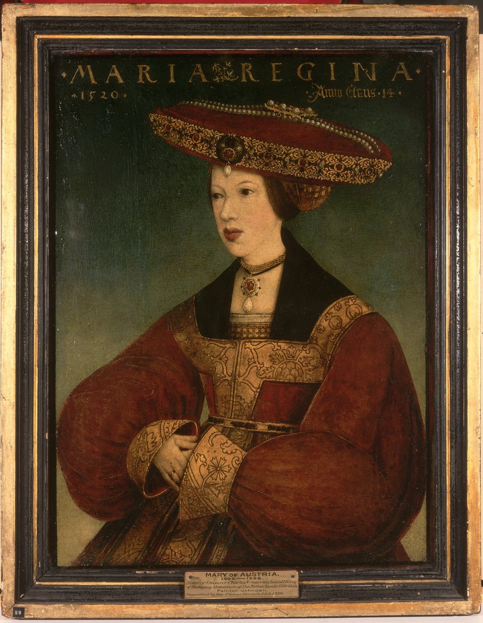 Ausztriai Mária, 1520 körül (olaj, pergamen a panelen) alkotó: Hans or Johan Maler