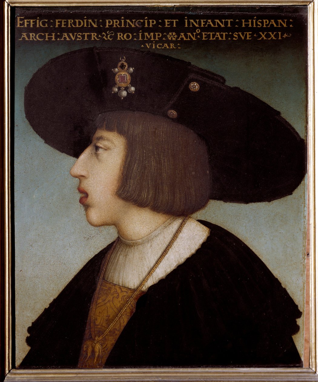 I. Ferdinánd római római császár, cseh és magyar király 21 éves portréja (az Aranygyapjas Rend gallérját viselve) alkotó: Hans or Johan Maler