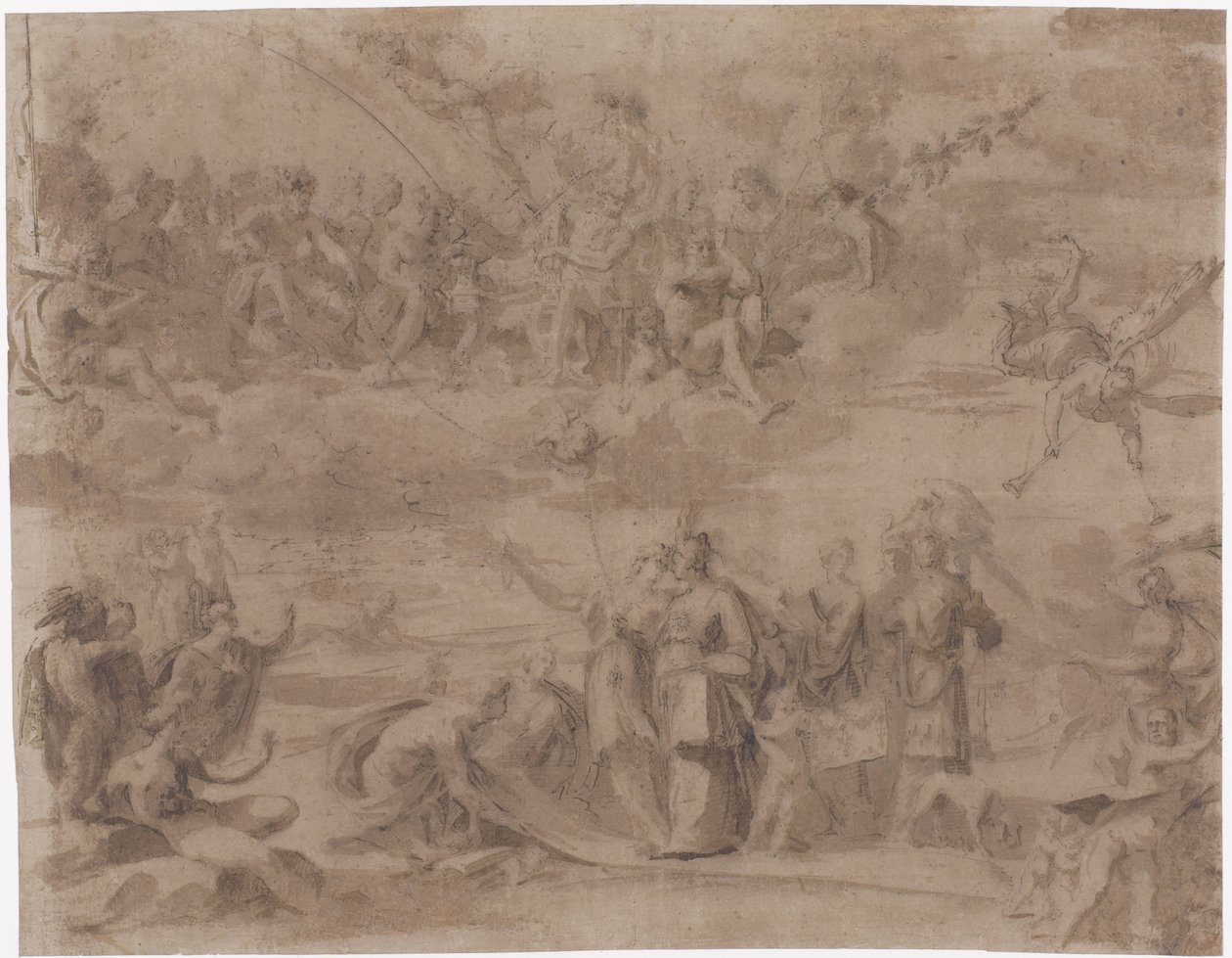 Allegorikus ábrázolás alkotó: Hans von Aachen (possibly)