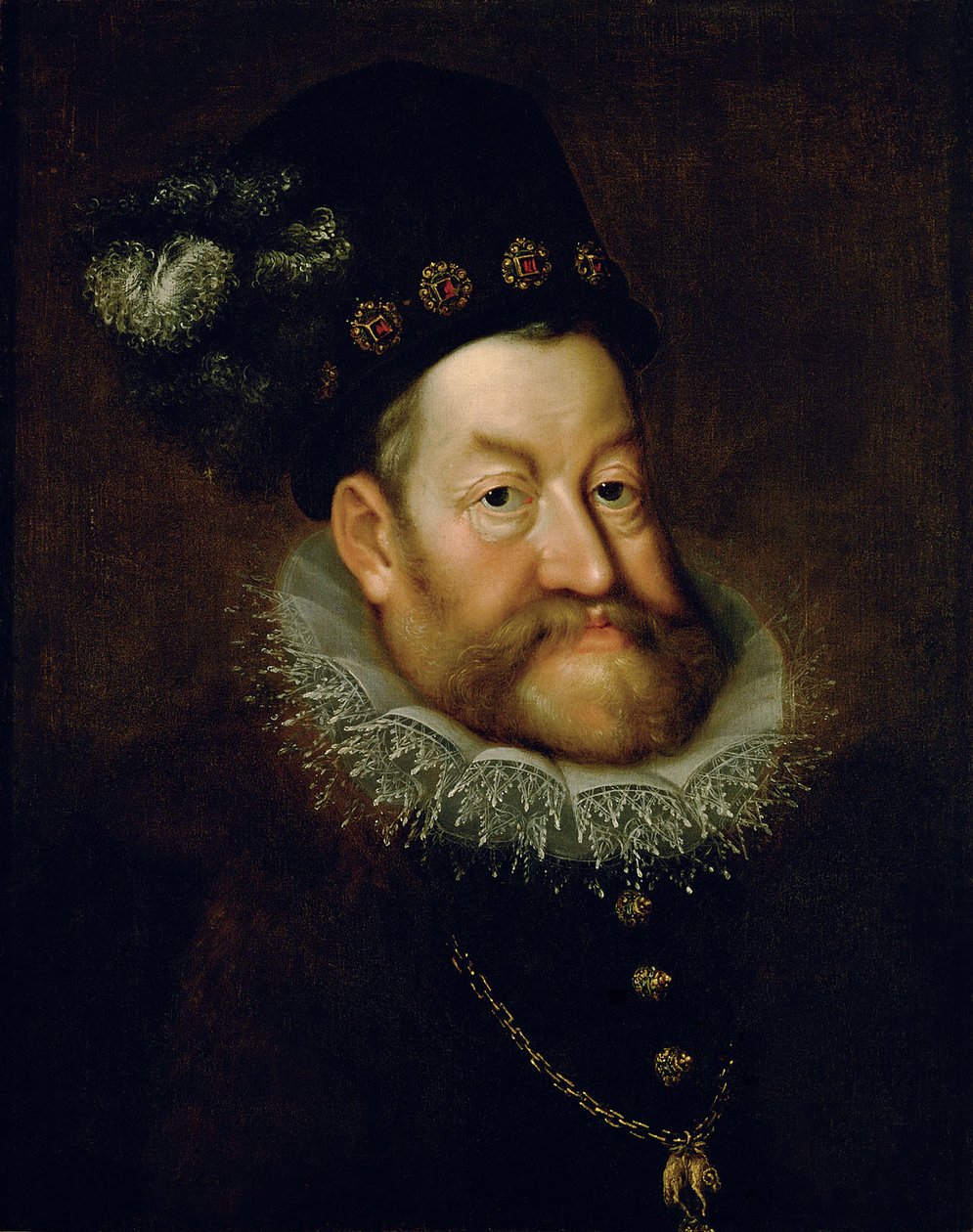 Németül: Kaiser Rudolf II. (1552-1612) II. Rudolf császár portréja alkotó: Hans von Aachen