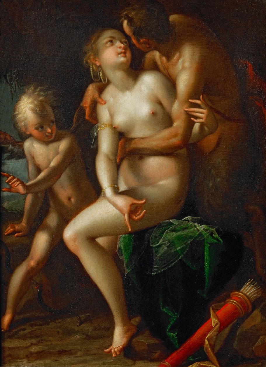 Jupiter, Antiope és Amor ... alkotó: Hans von Aachen