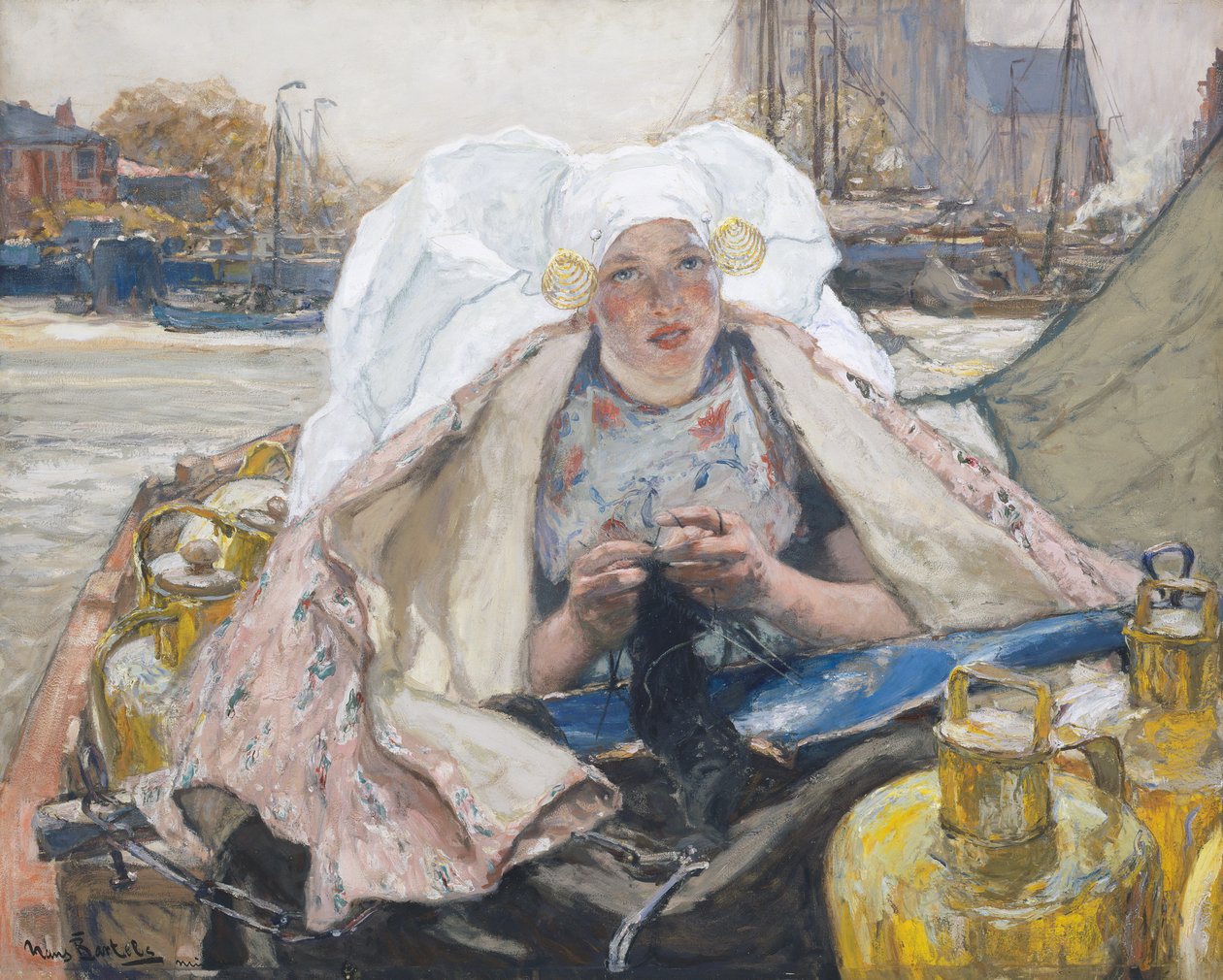 A dordrechti tejeslány, 1900 körül (olaj, vászon) alkotó: Hans von Bartels
