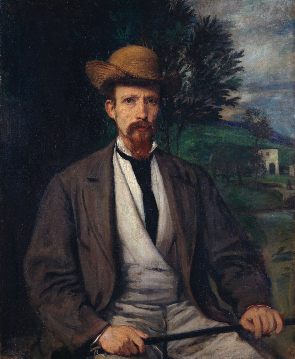 Önarckép sárga kalappal alkotó: Hans von Marées
