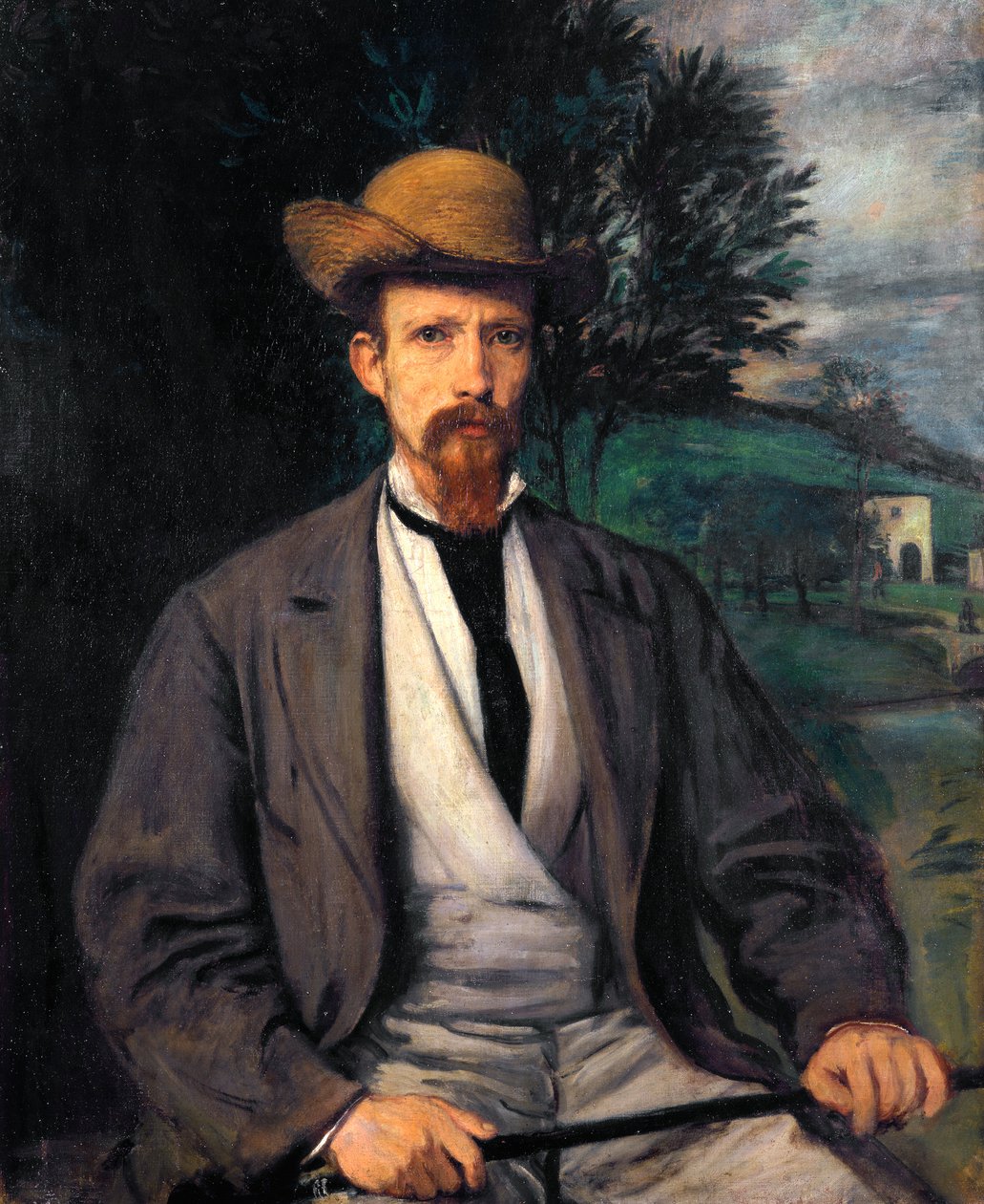 Önarckép sárga kalappal alkotó: Hans von Marées