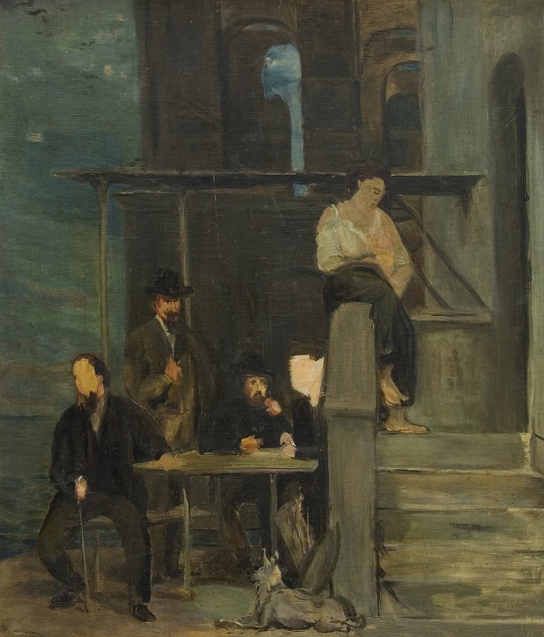 Tanulmány a nápolyi Állattani Állomáson található „Pergola” című freskóról alkotó: Hans von Marées