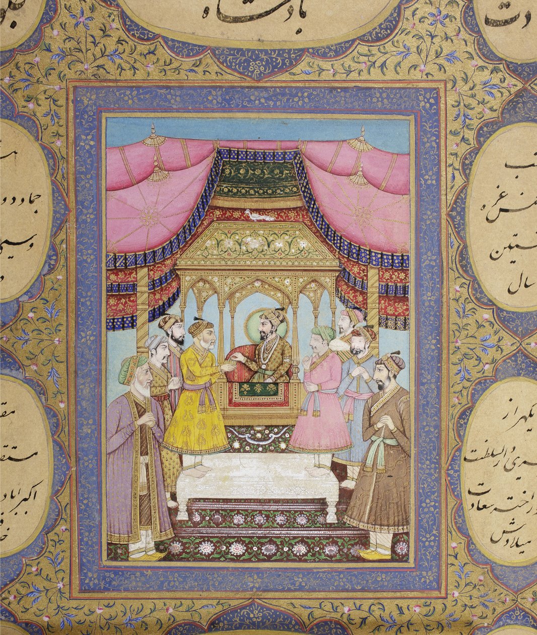 Mogul dinasztikus genealógiai album, 1855 (átlátszatlan wc és arany papíron) alkotó: Haqim Ahasan Ullah Khan