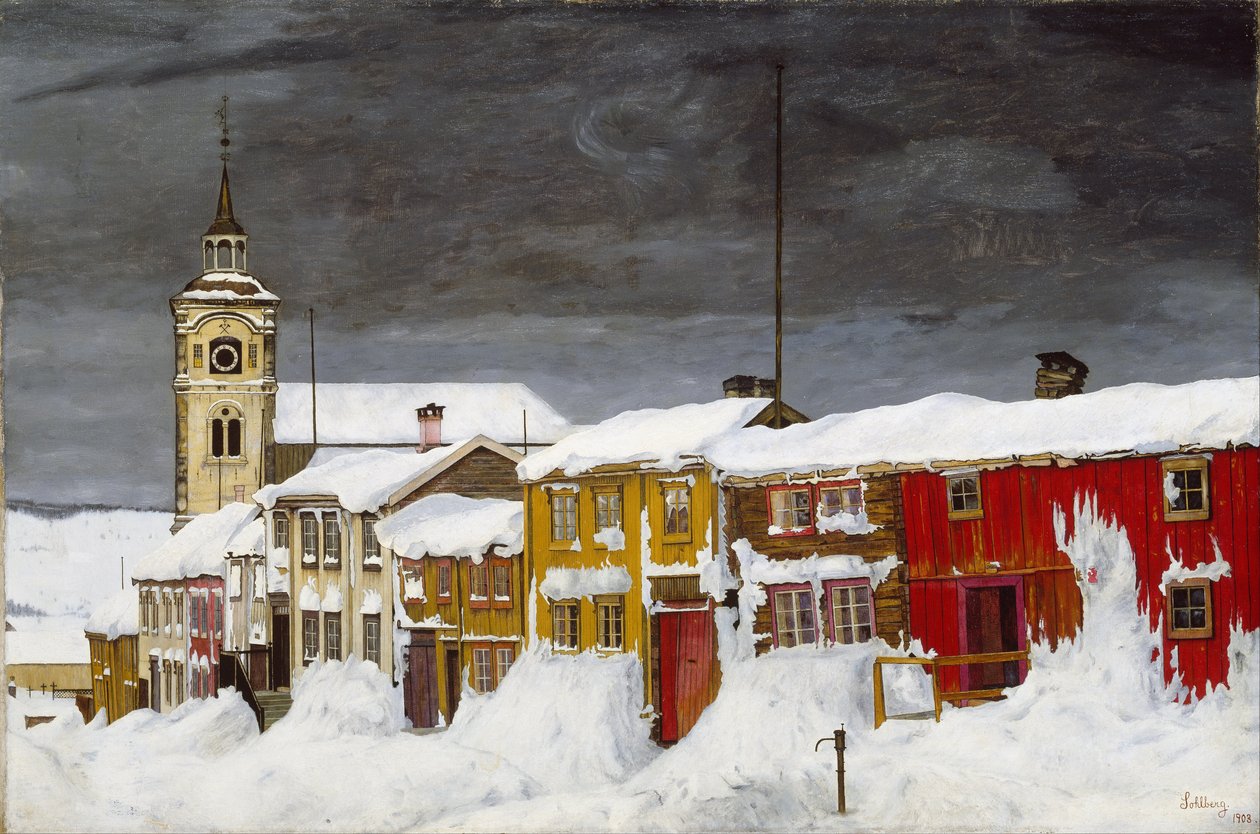 Røros utca télen alkotó: Harald Oscar Sohlberg