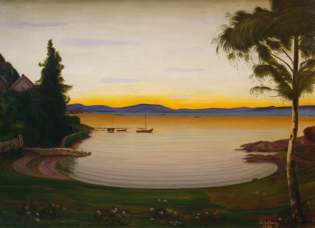 Csendes este, Nærsnes alkotó: Harald Oscar Sohlberg