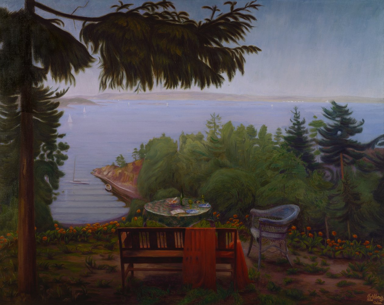 Nyári este az oslói fjordon alkotó: Harald Oscar Sohlberg