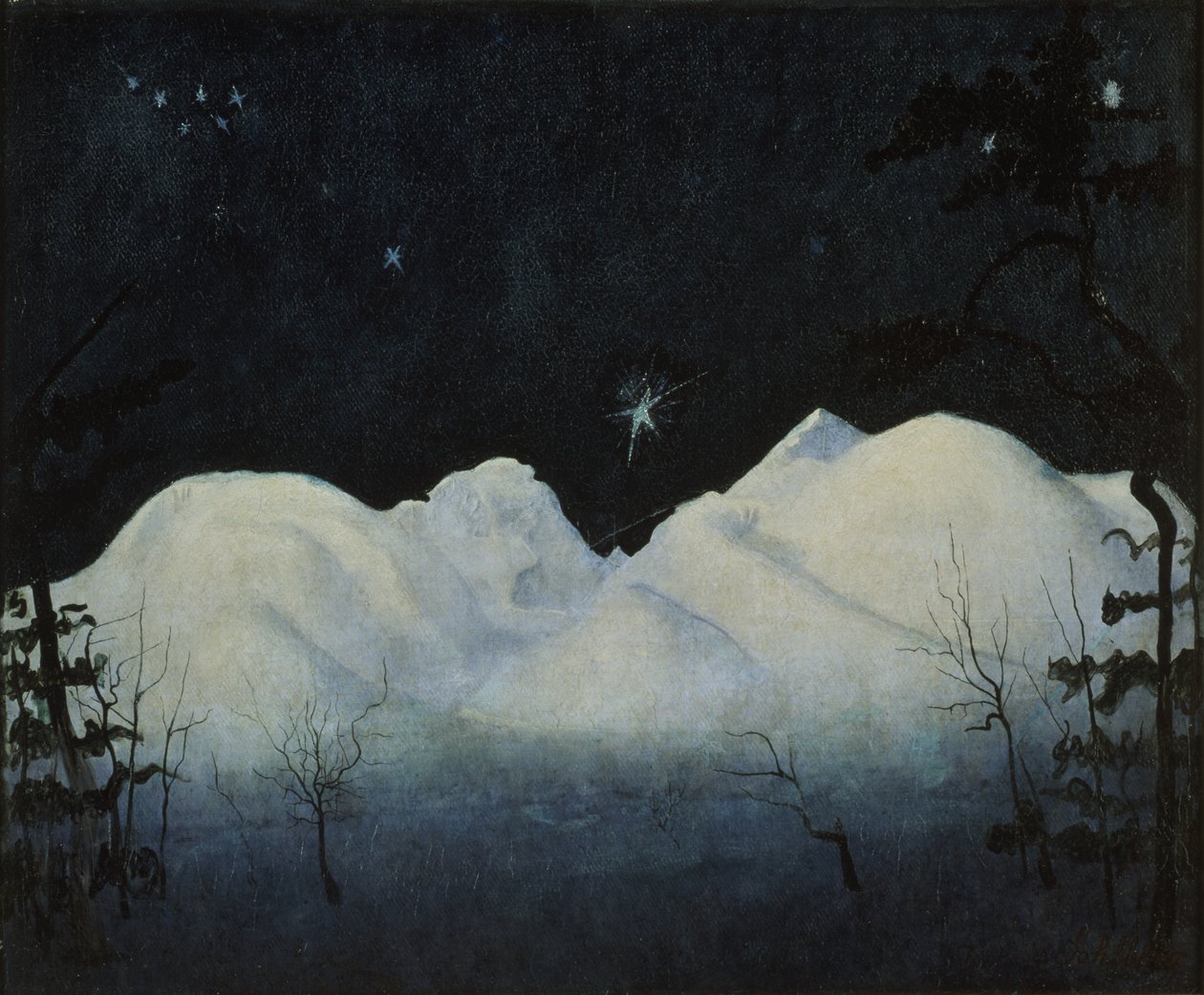 Téli éjszakák a hegyekben (olaj, vászon) alkotó: Harald Oscar Sohlberg