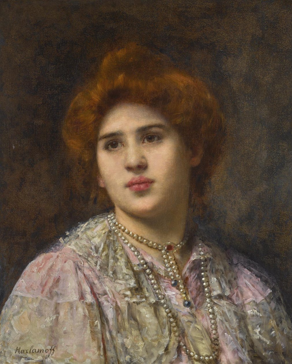 Litvinne Félia operaénekes portréja 1860-1936. alkotó: Harlamov