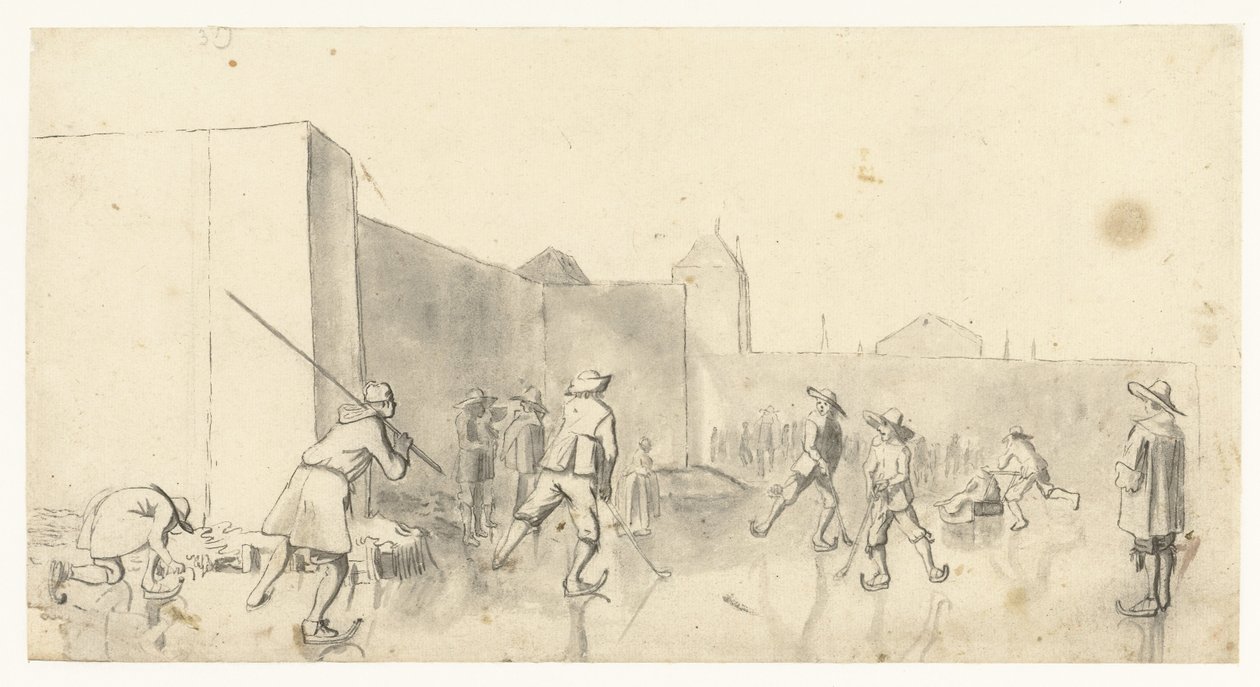 Korcsolyázók a Zijlpoortban, Haarlemben alkotó: Harmen ter Borch
