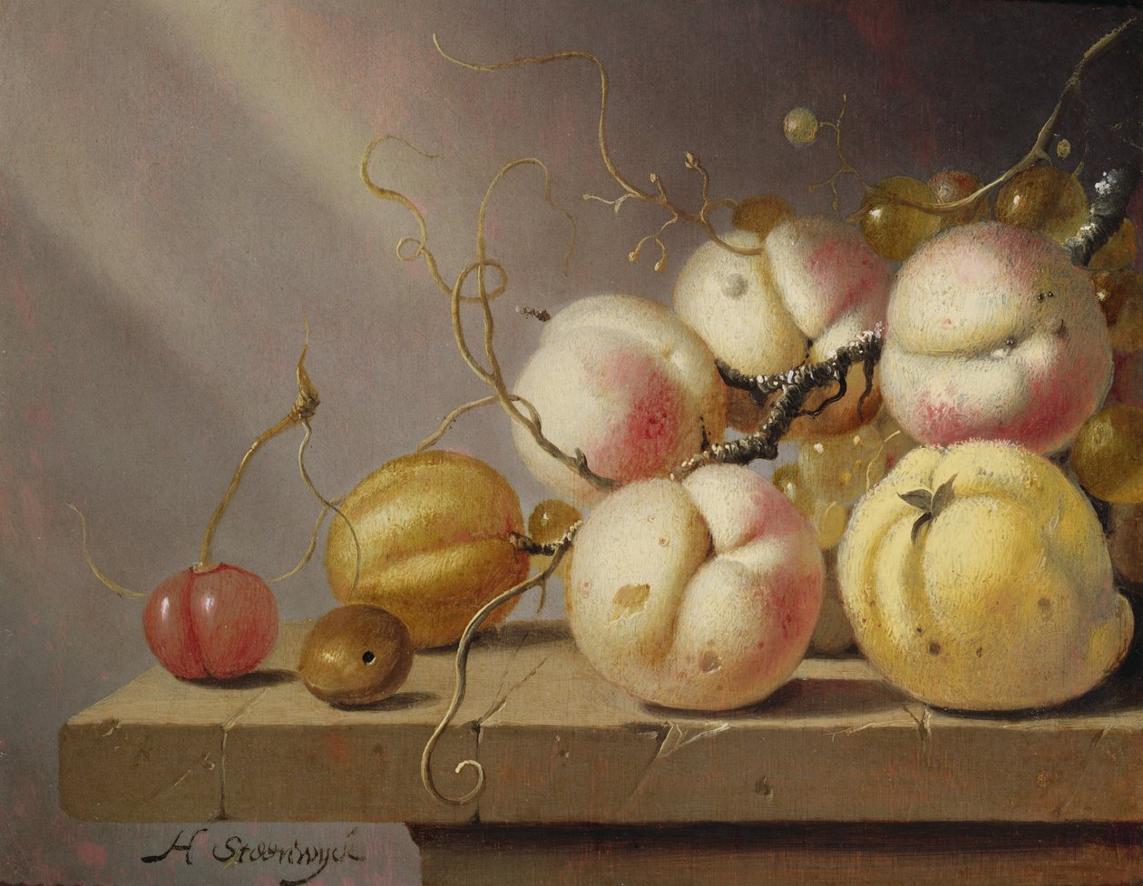 Gyümölcscsendélet a párkányon (panel) alkotó: Harmen van Steenwyck