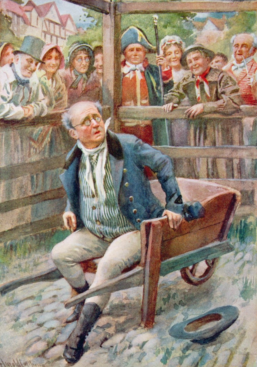 Pickwick úr a fontban, illusztráció a Dickens karaktervázlataihoz, B.W. Matz, 1924 alkotó: Harold Copping