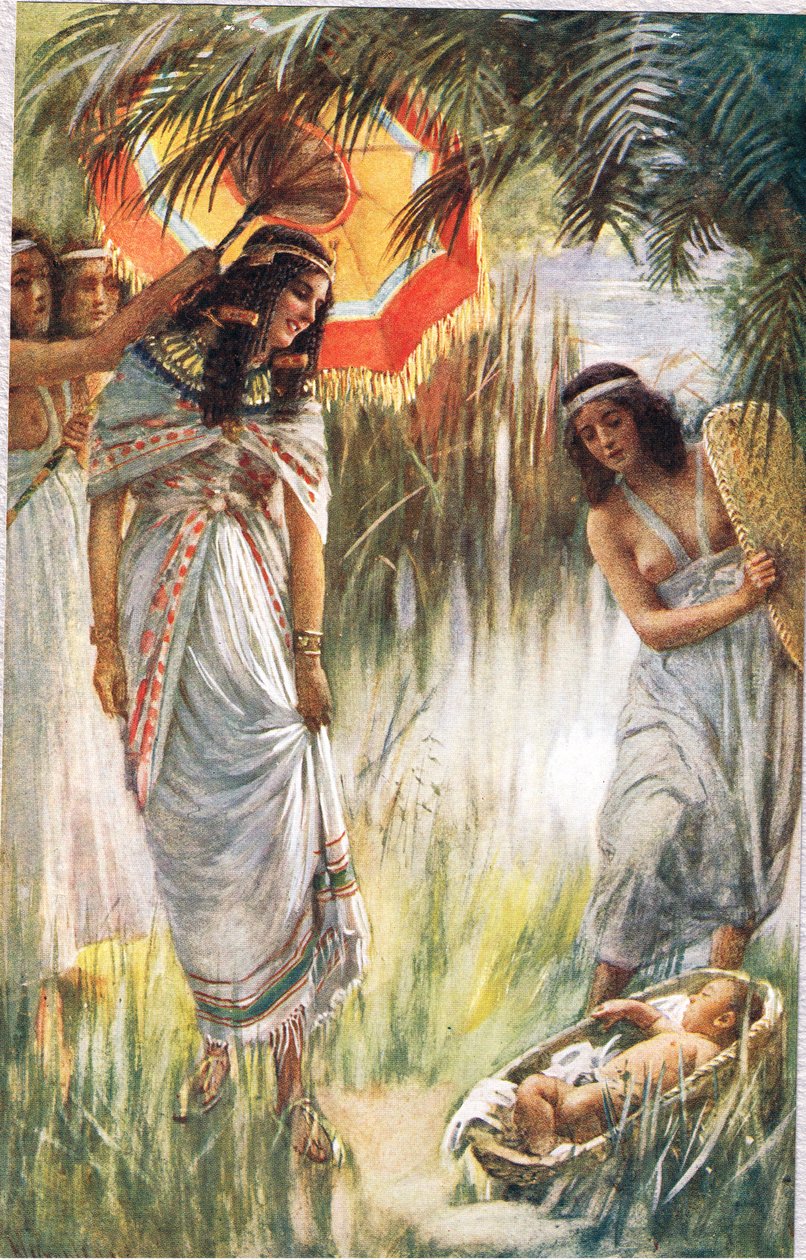 Fáraó lánya, illusztráció a „Women of the Bible”-ből, a The Religious Tract Society, 1927 alkotó: Harold Copping