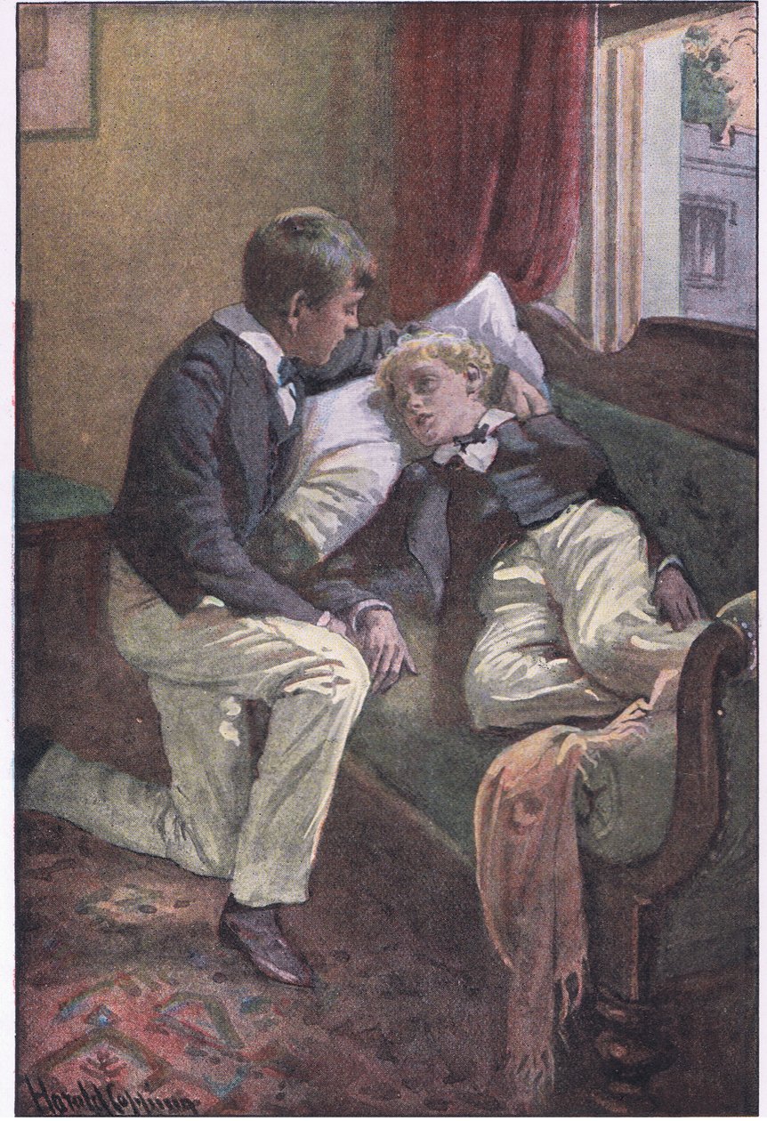 Tom átkarolta Arthur fejét alkotó: Harold Copping