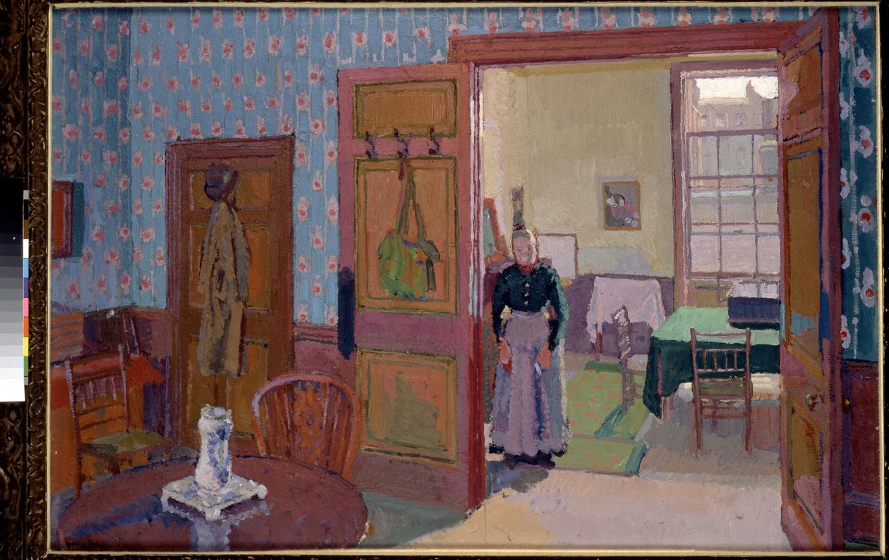 Interior Mounter asszonnyal, 19. század alkotó: Harold Gilman