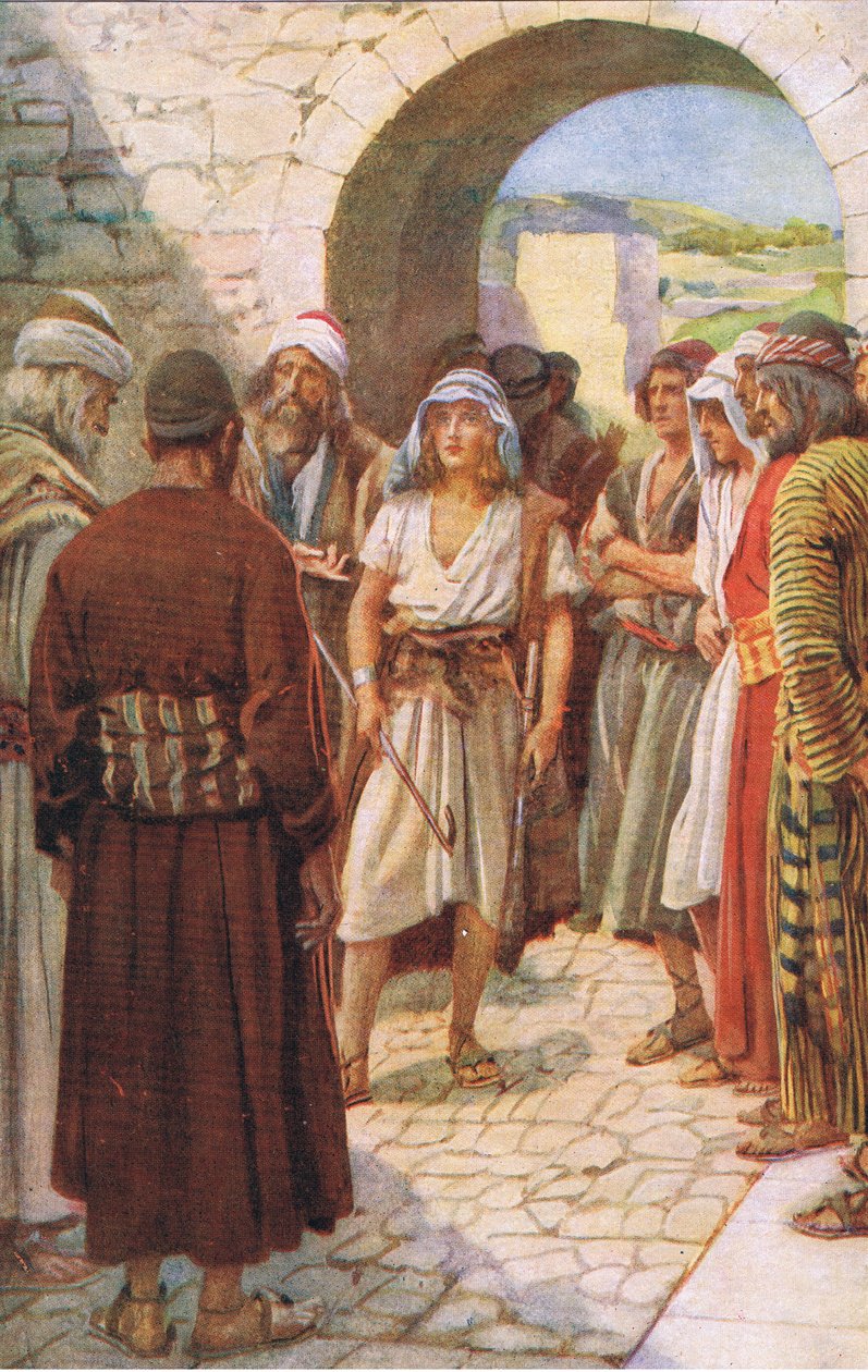David Samuel elé idézett, illusztráció a Pictures That Teach The Crown sorozatból, 1920 alkotó: Harold Copping