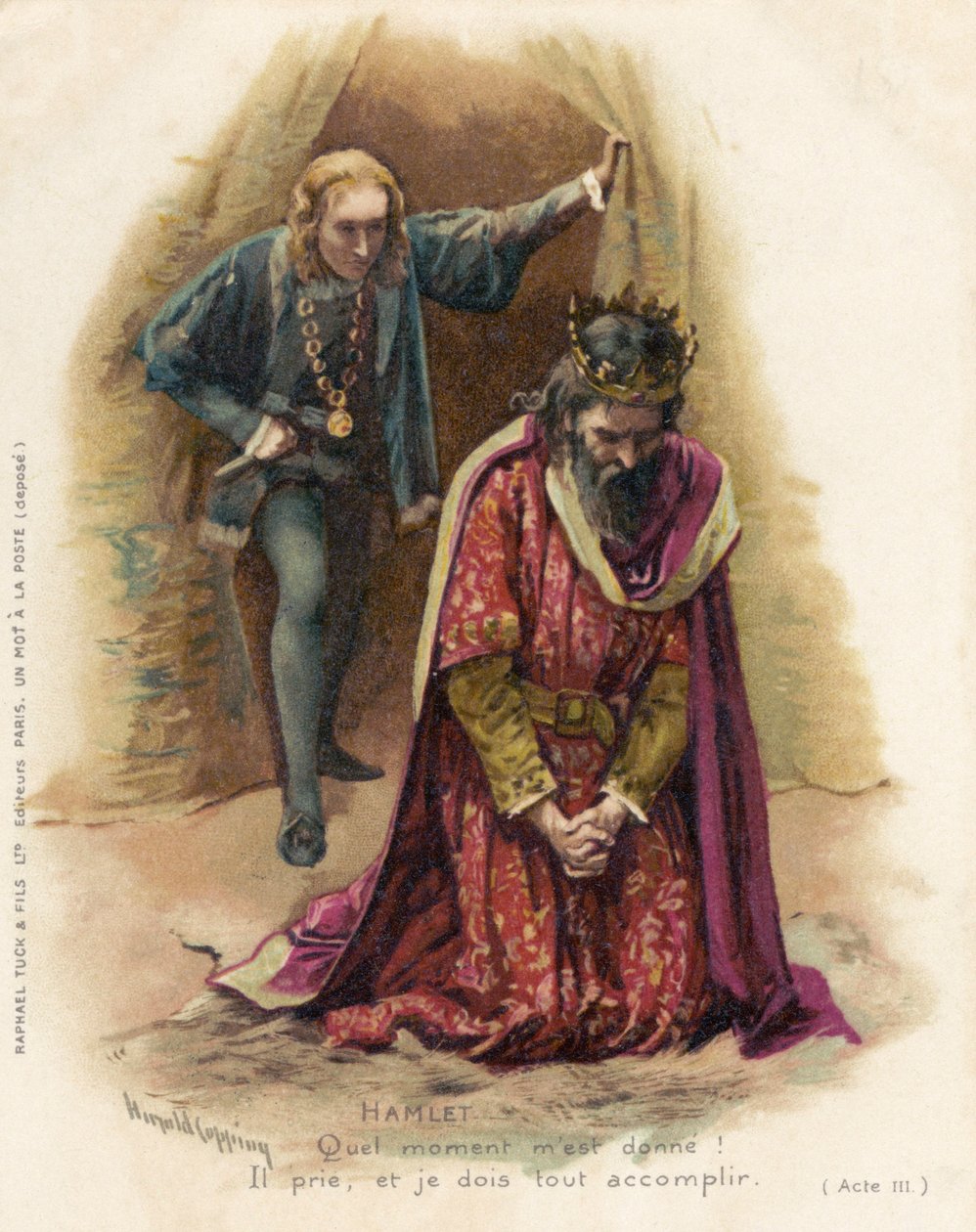 Hamlet szembeszáll a bűnös Claudiusszal alkotó: Harold Copping