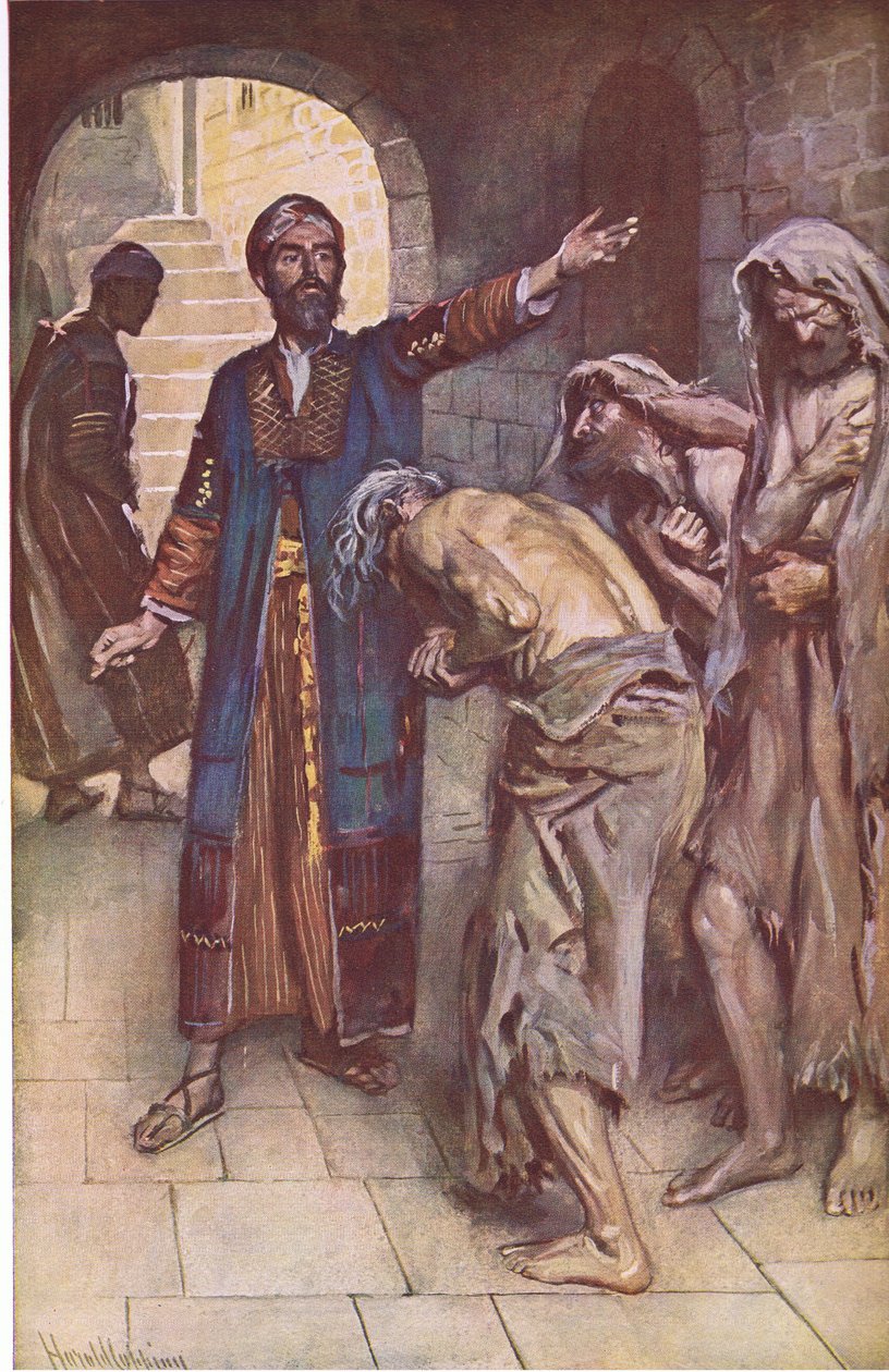 Ézsaiás és a hírnökök, illusztráció a Pictures That Teach The Crown sorozatból, 1920 alkotó: Harold Copping