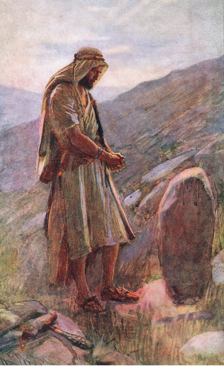 Jacobs fogadalom, illusztráció a Pictures That Teach The Crown sorozatból, 1920 alkotó: Harold Copping