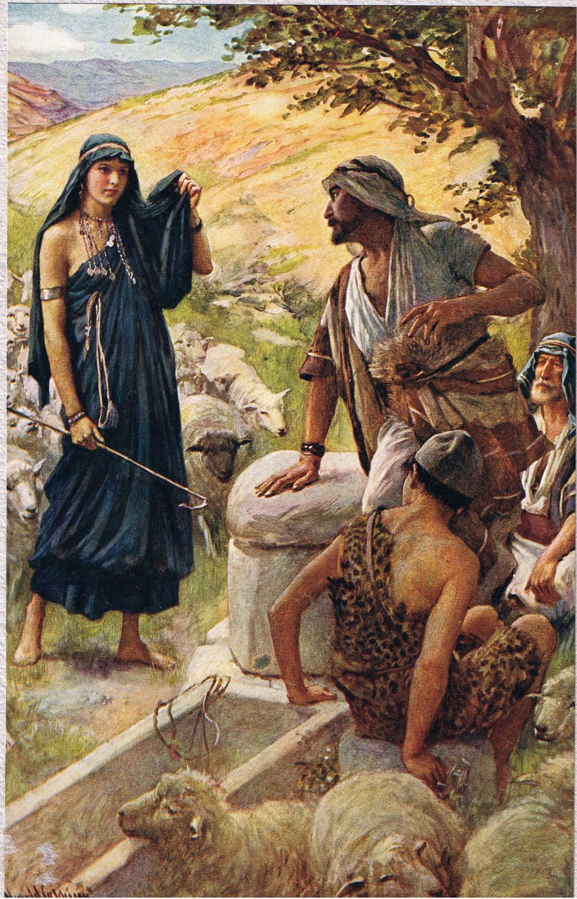 Rachel, illusztráció a The Religious Tract Society által kiadott „Women of the Bible”-ből alkotó: Harold Copping