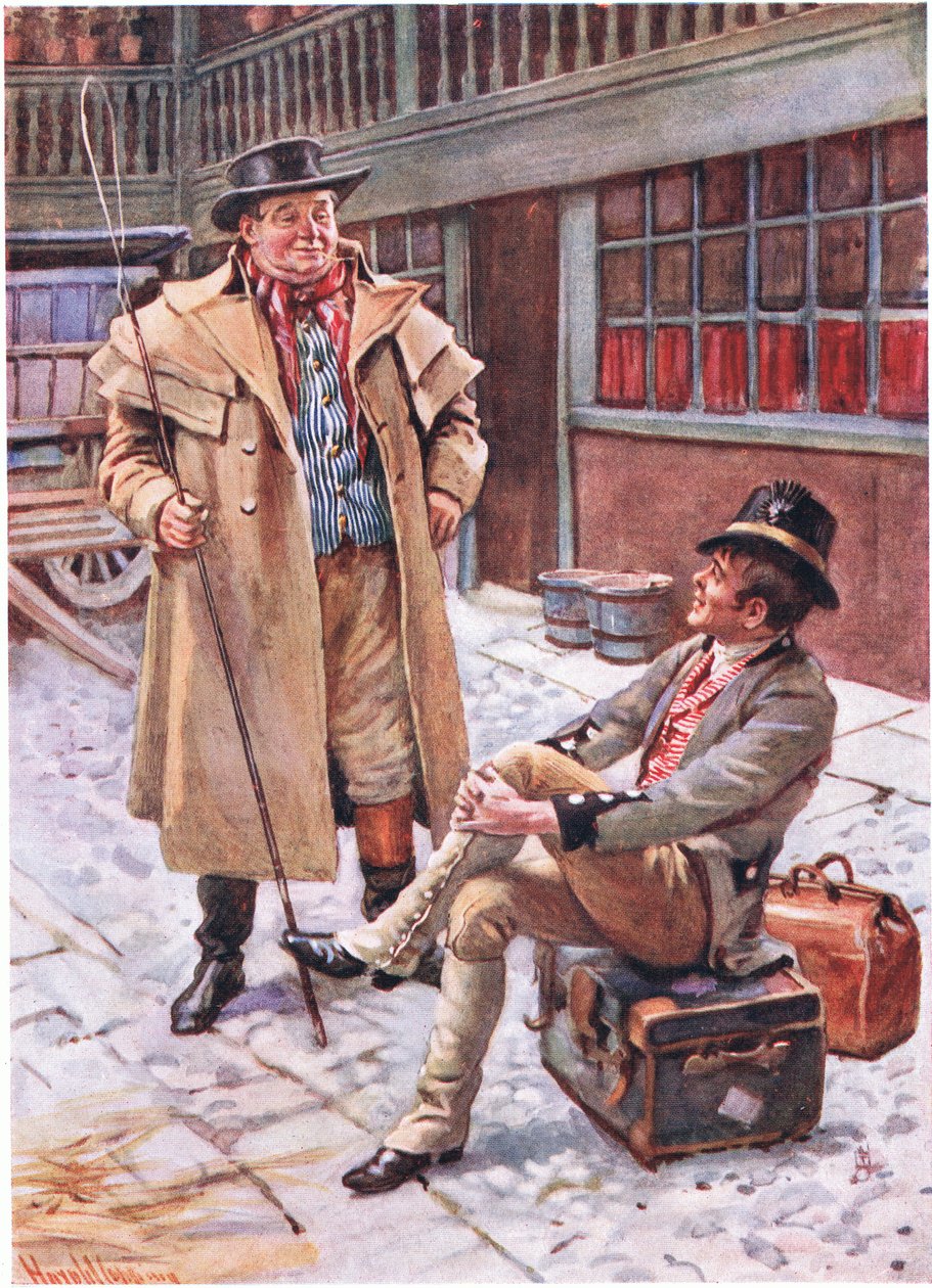 Sam Weller és apja, illusztrációk a Dickens karaktervázlataihoz, B.W. Matz alkotó: Harold Copping