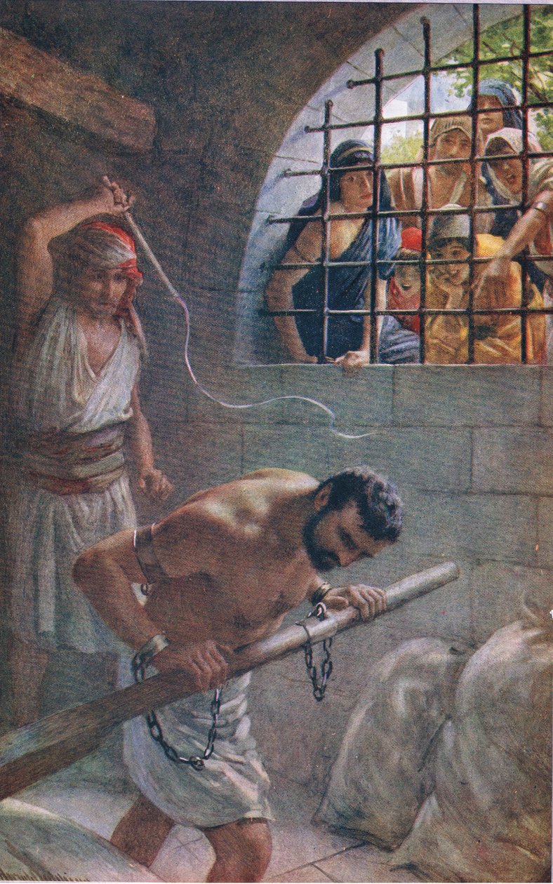 Samson, illusztráció a Pictures That Teach The Crown sorozatból, 1920 alkotó: Harold Copping