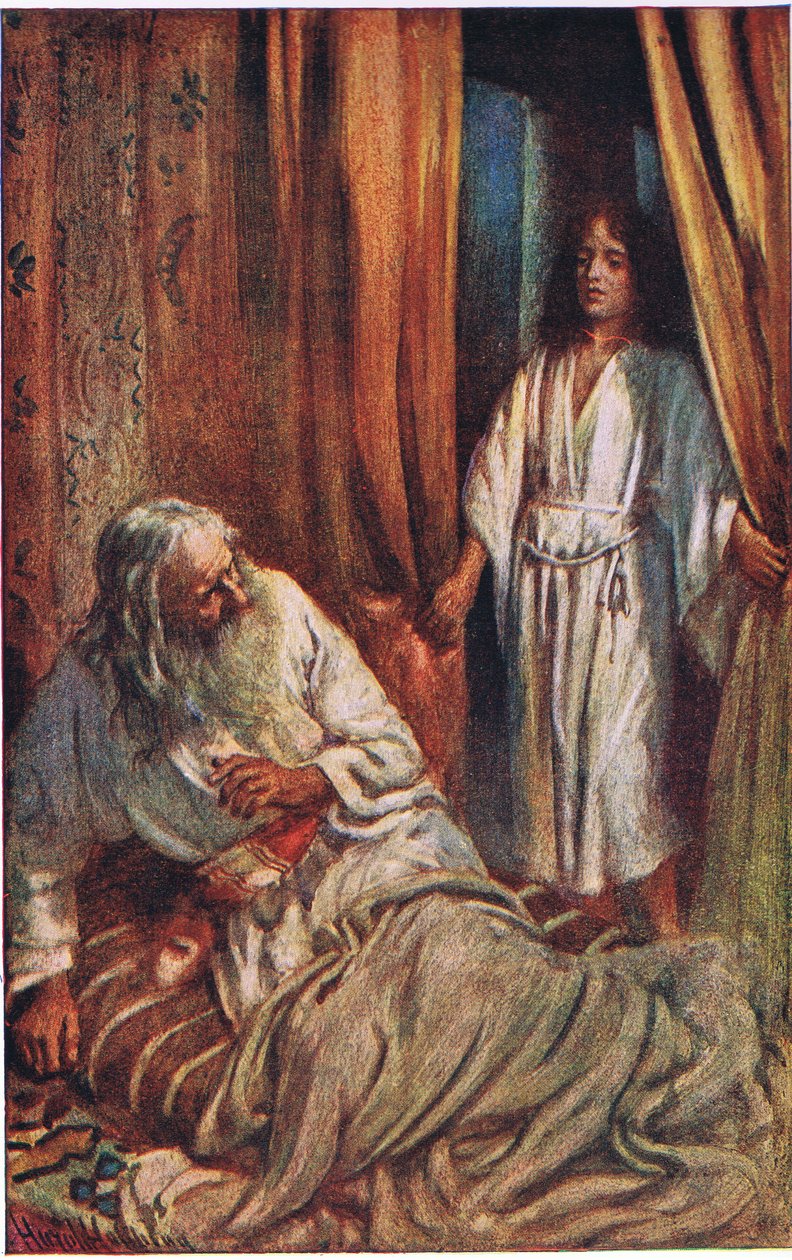 Samuel és Eli, illusztráció a Pictures That Teach The Crown sorozatból, 1920 alkotó: Harold Copping