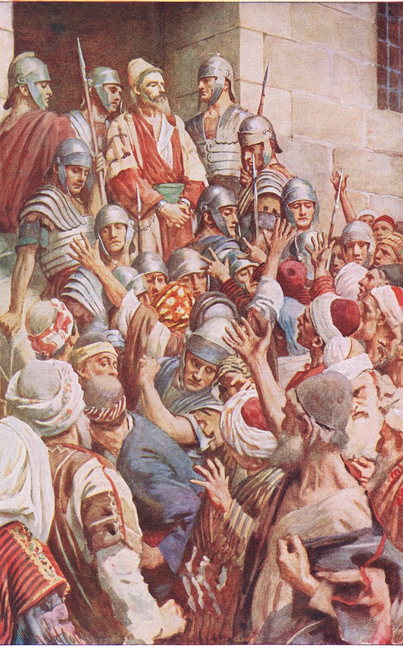 Szent Pál Jeruzsálemben, illusztráció: Harold Copping Pictures: The Crown Series, 1920-as évek alkotó: Harold Copping