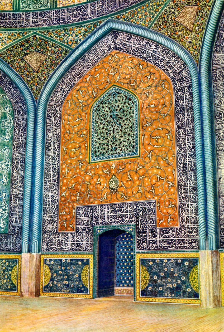 Falpanel Sheikh Lutfullah mecsetében, Iszfahán, Irán, 1931. alkotó: Harold E Hare