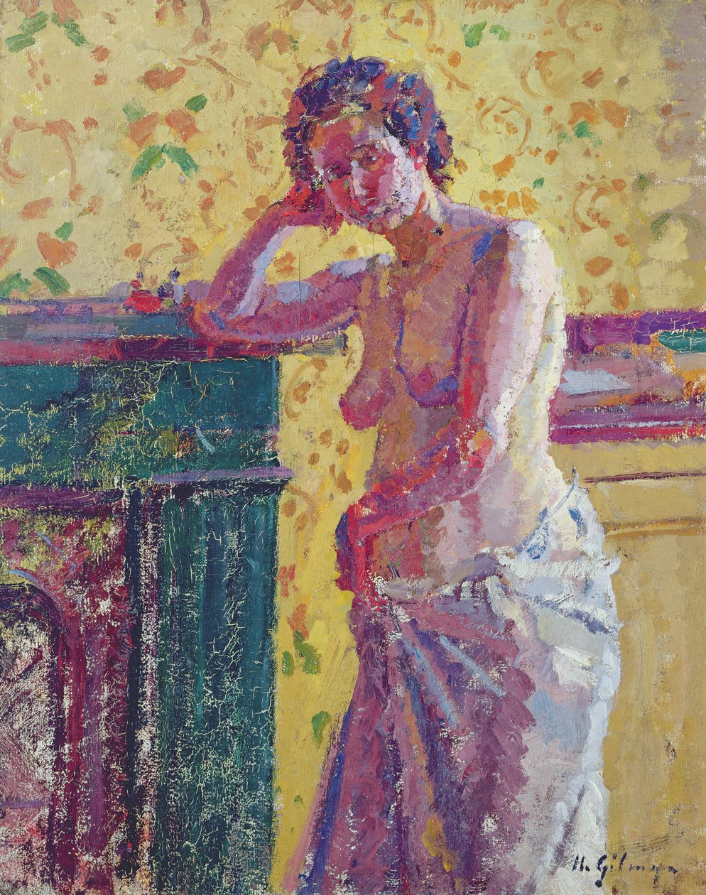 Belső aktával (olaj, vászon) alkotó: Harold Gilman