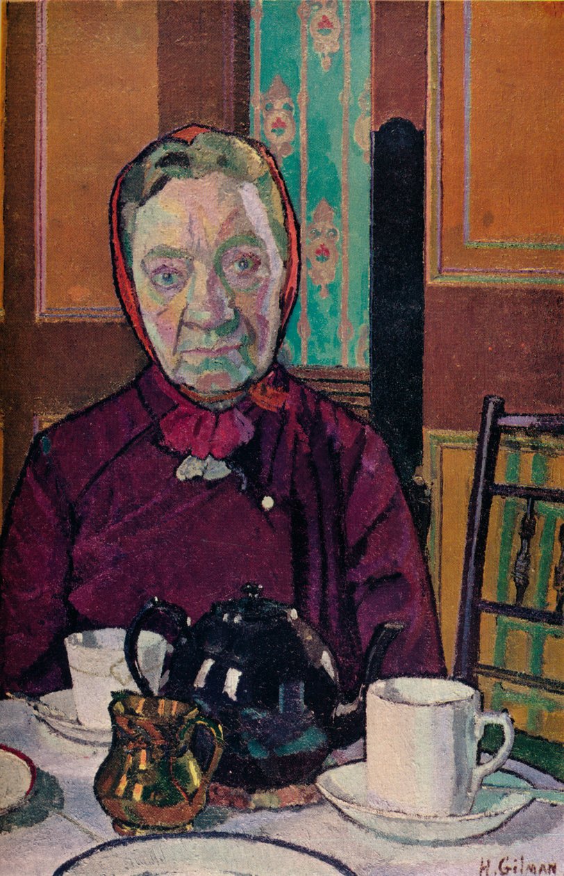 Mounterné a reggelizőasztalnál, 1916-17 alkotó: Harold Gilman