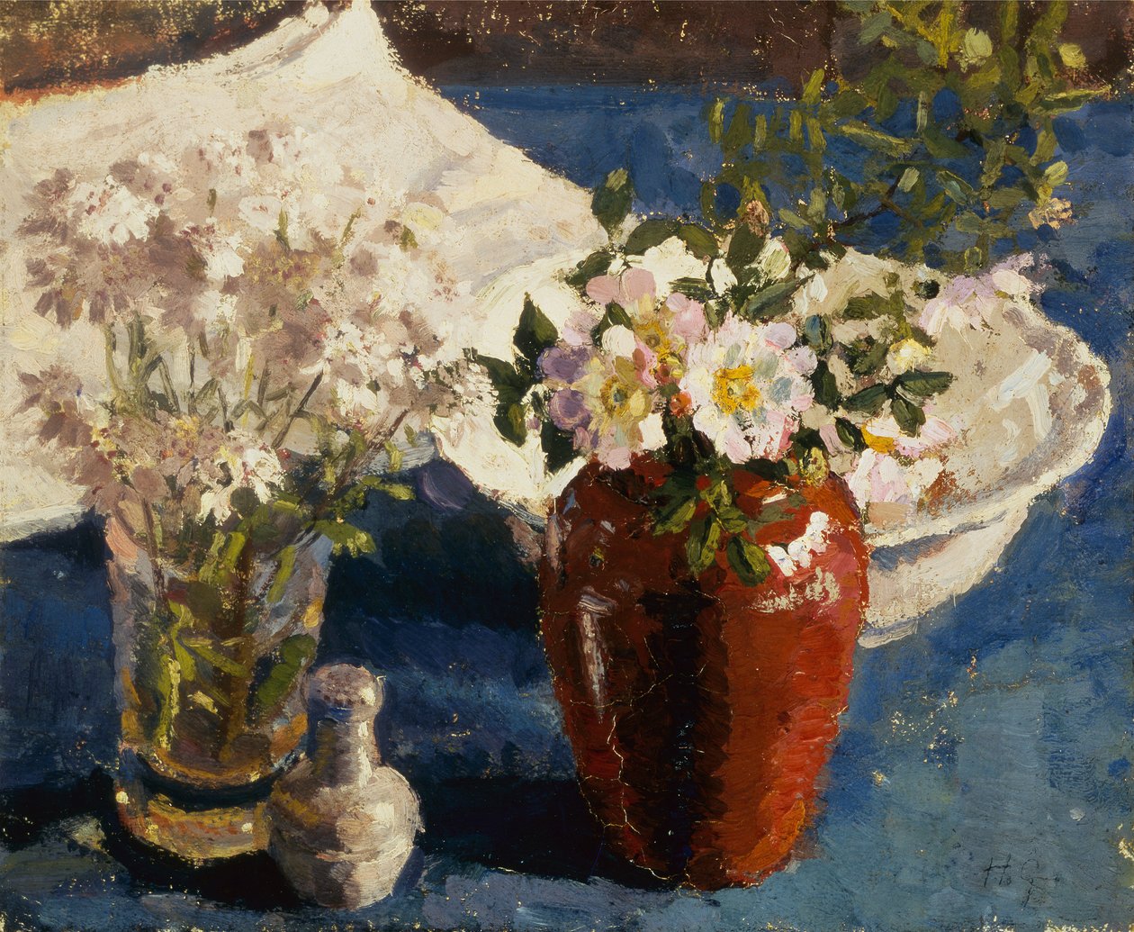 Csendélet virágokkal vázában alkotó: Harold Gilman