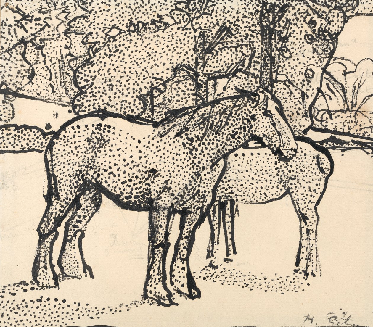 Két ló alkotó: Harold Gilman
