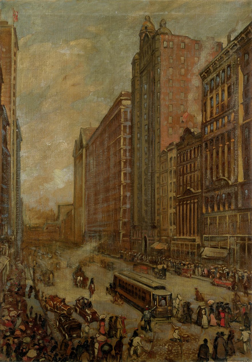 State Street, Chicago (olaj, vászon) alkotó: Harold Harrington Betts