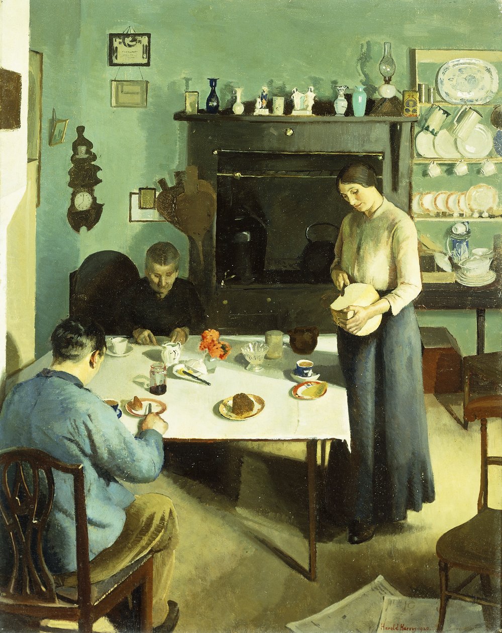 Étkezés a konyhában alkotó: Harold Harvey