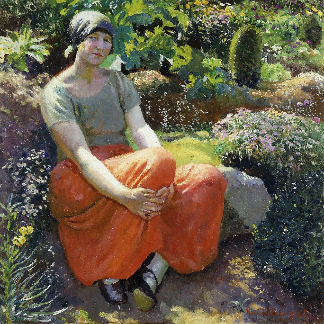 A kertben alkotó: Harold Harvey