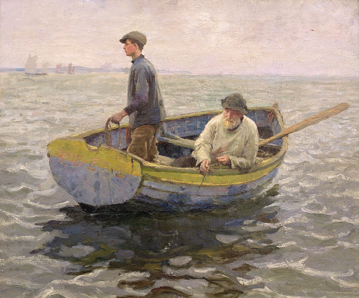 In the Whiting Ground, 1914 körül (olaj, vászon) alkotó: Harold Harvey