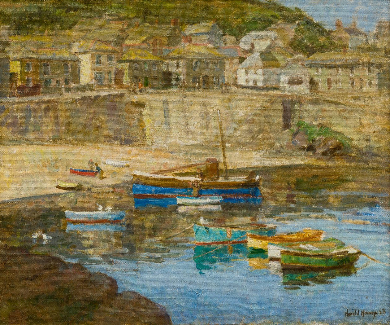 A "BizzaMousehole Harbour, c.1920 (olaj, vászon)rie di varie Figure"-ból alkotó: Harold Harvey