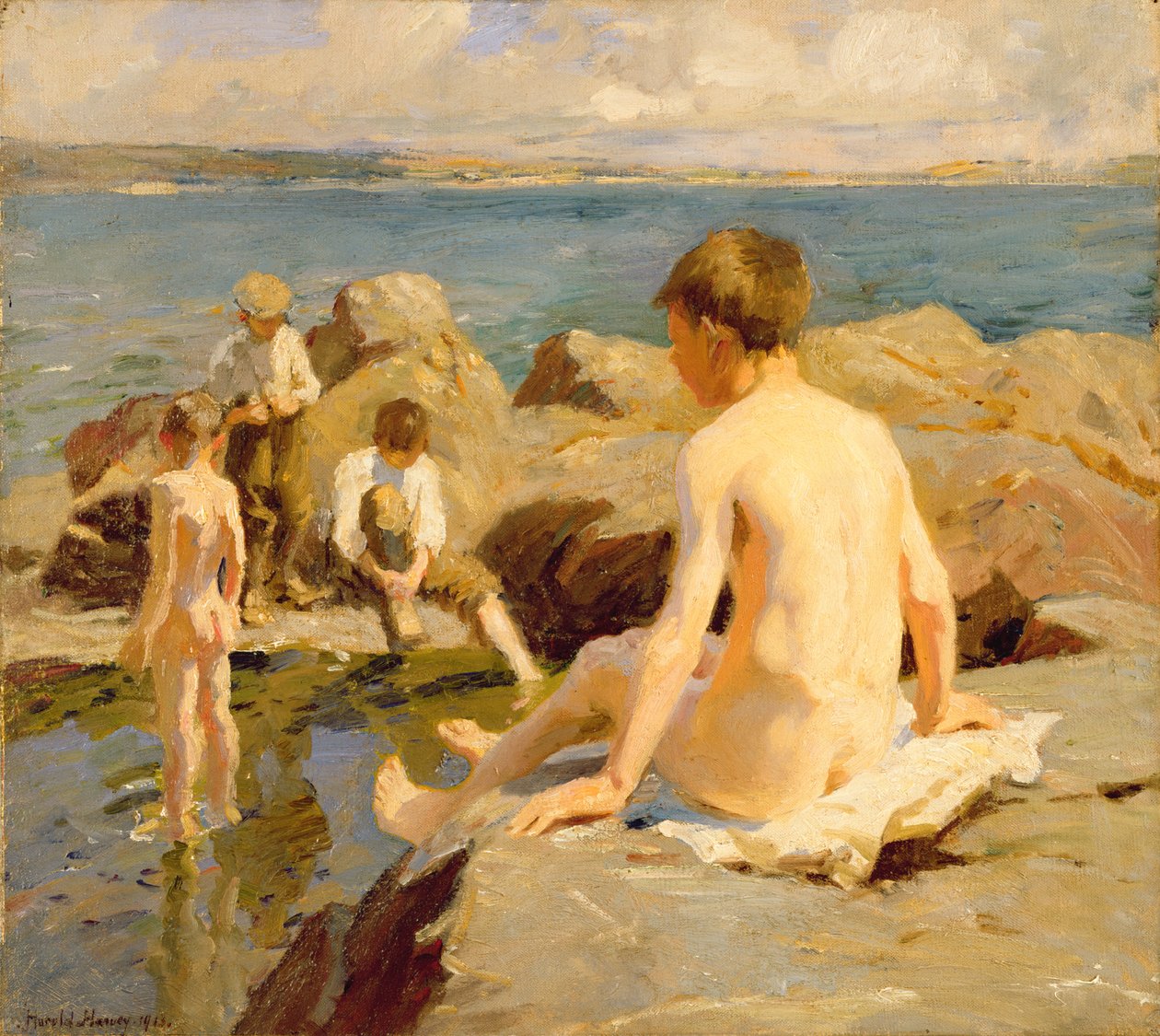 On the Rocks Newlyn közelében (olaj, vászon) alkotó: Harold Harvey